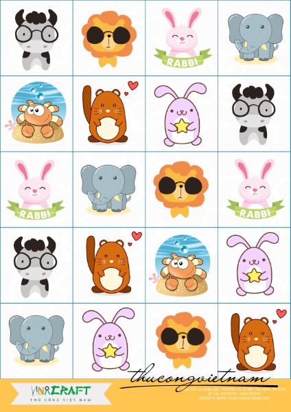 Sticker con thú mẫu 2